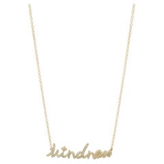 Luxle 0.2 Cttw.  Diamond " Kindness " Pendant Necklace In 18k Yellow Gold, 14"