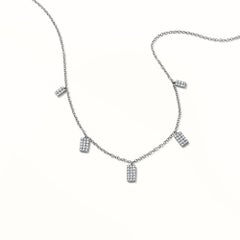 Luxle 0.20 Cttw Natural Diamond Charm Necklace in 14K White Gold, 15"