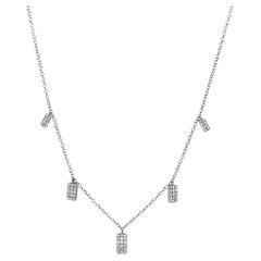Luxle 0.20 Cttw Natural Diamond Charm Necklace in 14K White Gold, 15"