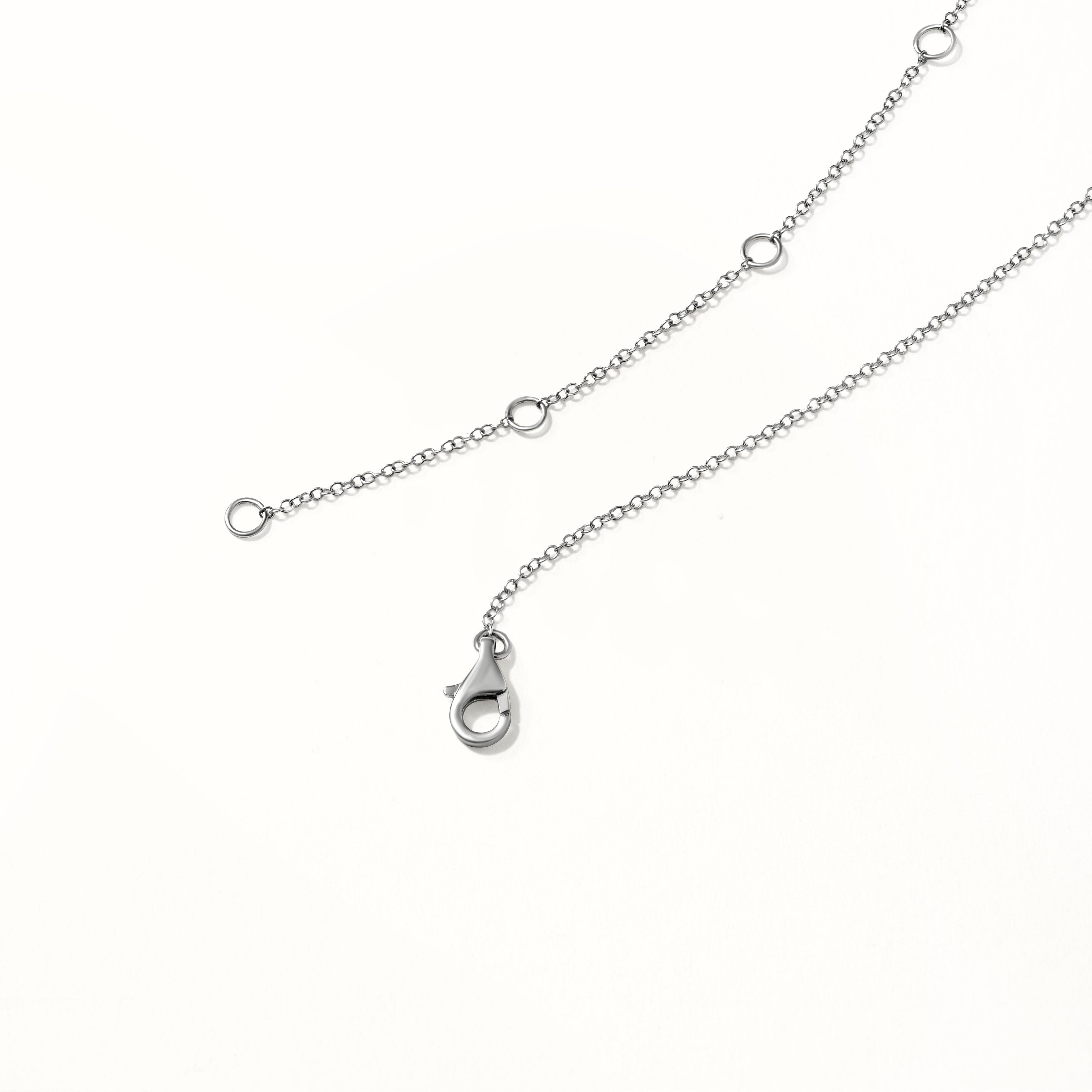 Round Cut Luxle 0.24 Carat Diamond Pendant Necklace in 18k White Gold