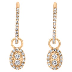 Luxle Pendientes de aro con gota de diamante natural de 0,33 qt de oro amarillo de 18 quilates