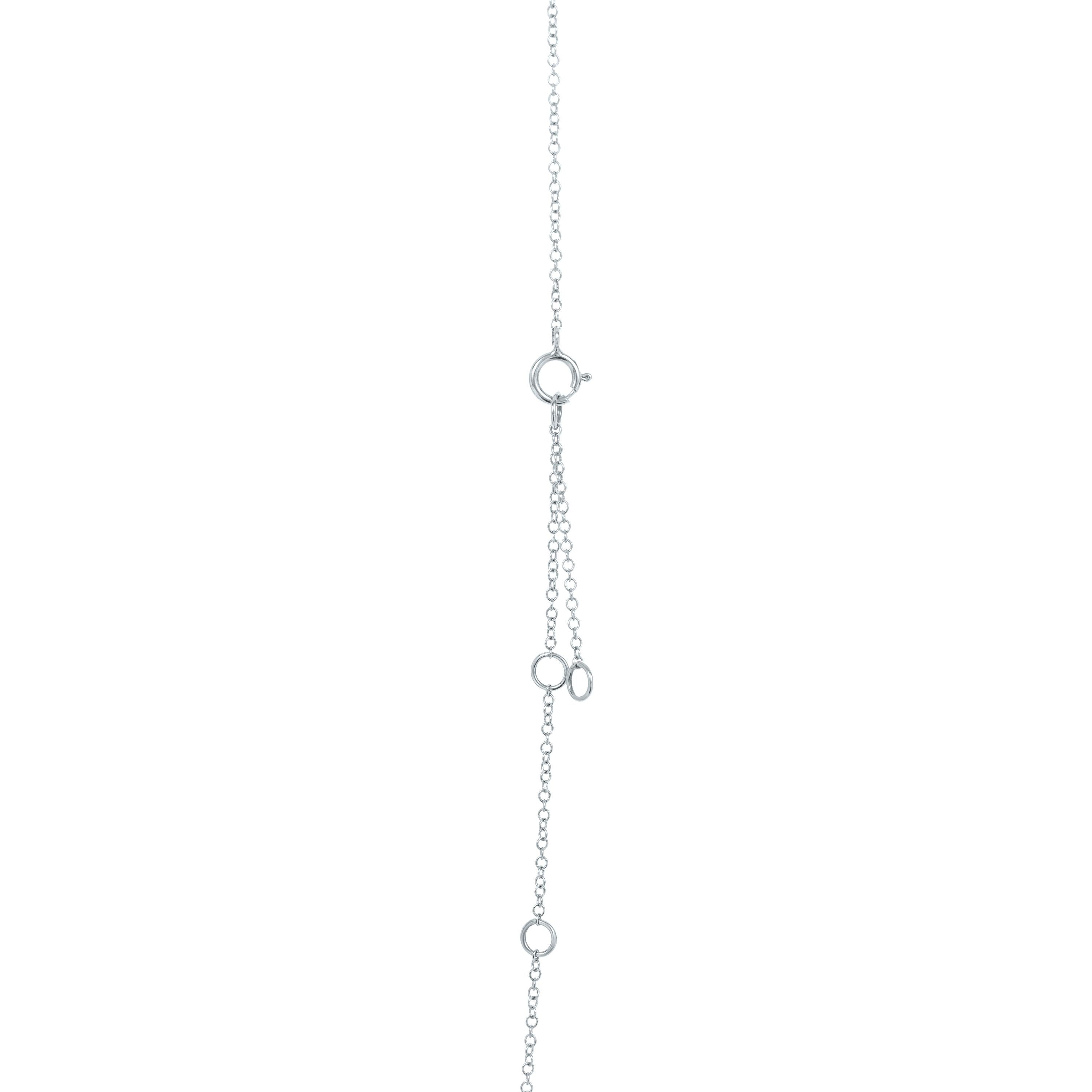 Round Cut Luxle 0.29 Cttw. Double Strand Diamond Cluster Necklace in 14k White Gold For Sale