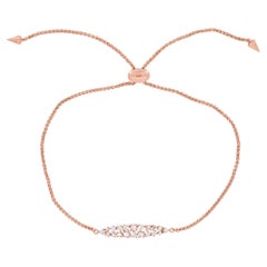 Luxle 0.30cts. Pave Round Diamond Adjustable Bracelet in 18k Rose Gold 