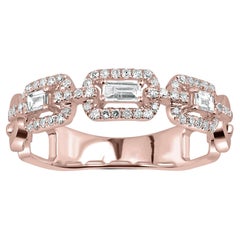 Luxle 0.31 Cttw. Pave Diamond Link Ring in 18 Karat Rose Gold