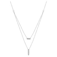 Luxle 0.31 ct T.W  Collier superposé de diamants baguettes en or blanc 18 carats