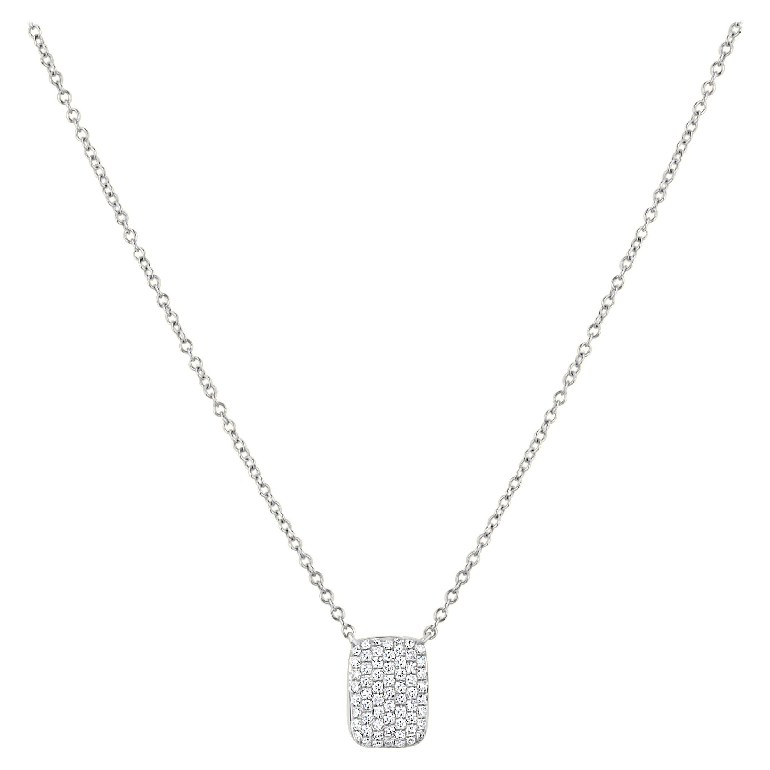 Luxle Oval-Shaped Diamond Cluster Pendant Necklace in 18k White Gold ...
