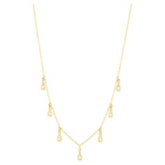 Luxle 0,35 Ctttw. Collana a goccia con diamanti in oro giallo 14k, 18".