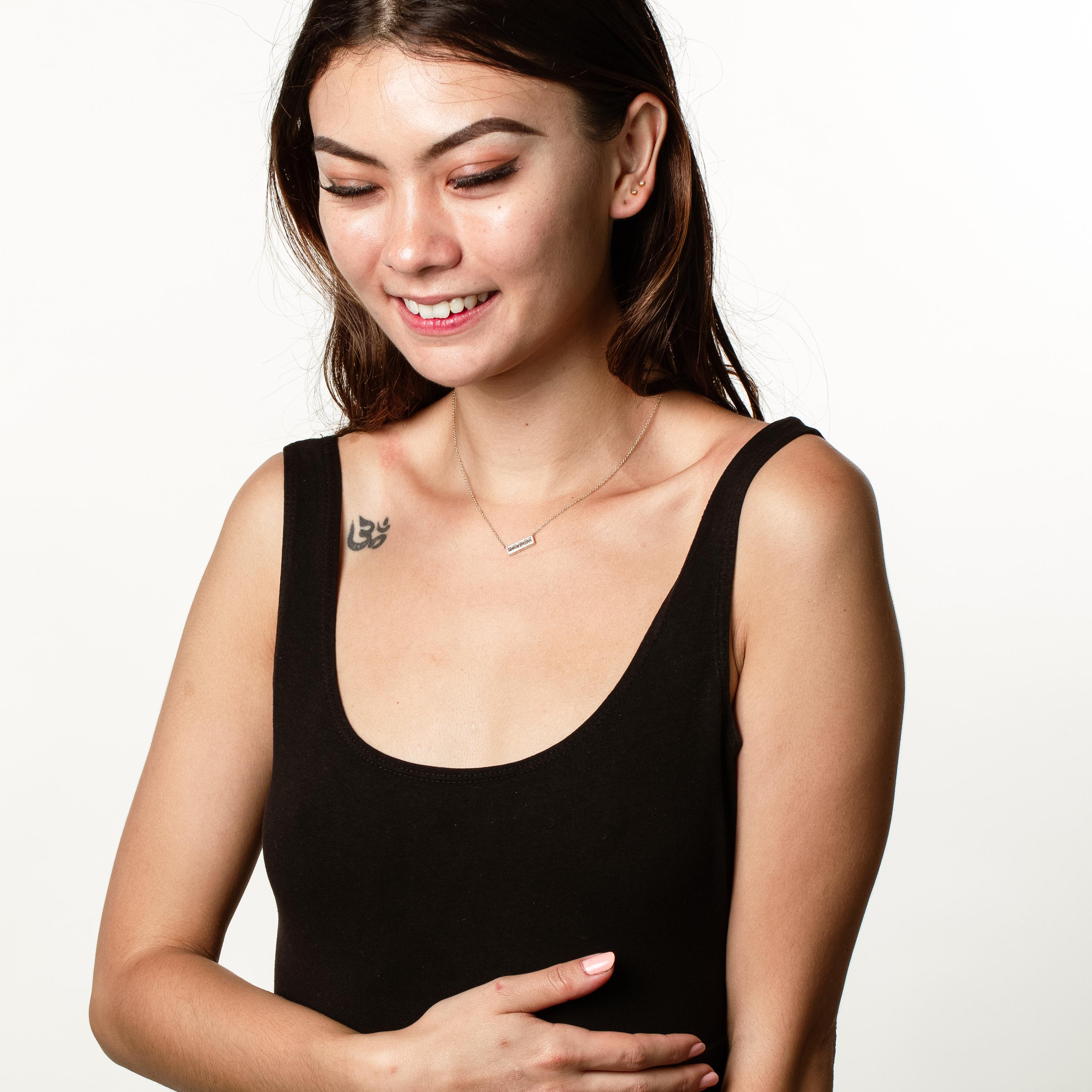 Contemporaneo Collana Luxle con ciondolo con diamante naturale da 0,35 carati in oro bianco 18 carati, 15