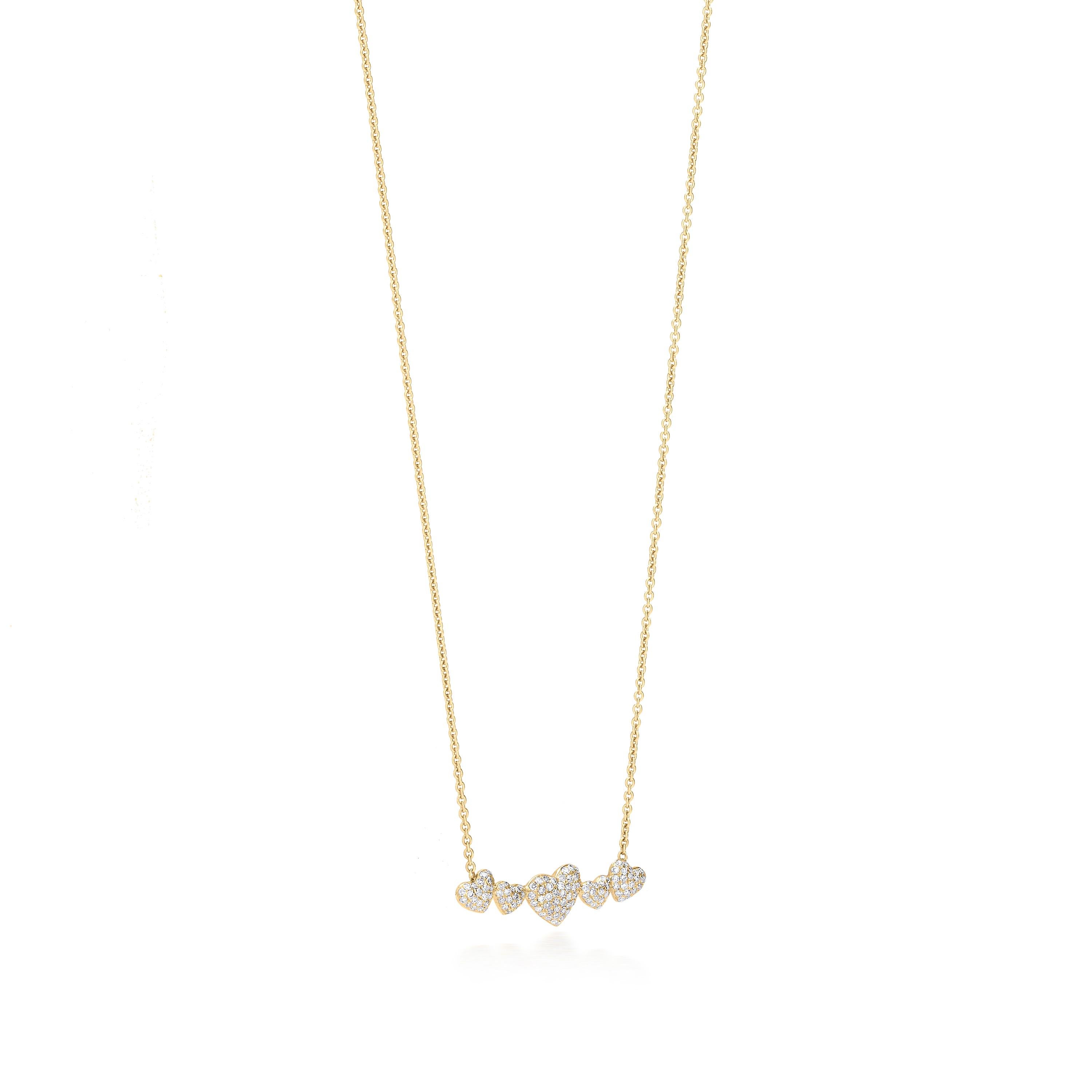Contemporary Luxle 0.40 Cttw Natural Diamond Heart Necklace in 18K Yellow Gold, 15