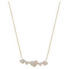 Luxle 0.40 Cttw Natural Diamond Heart Necklace in 18K Yellow Gold, 15"