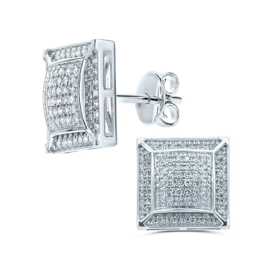 Contemporaneo Orecchini Luxle con diamante quadrato da 0,40 carati Nature in oro 18 carati in vendita
