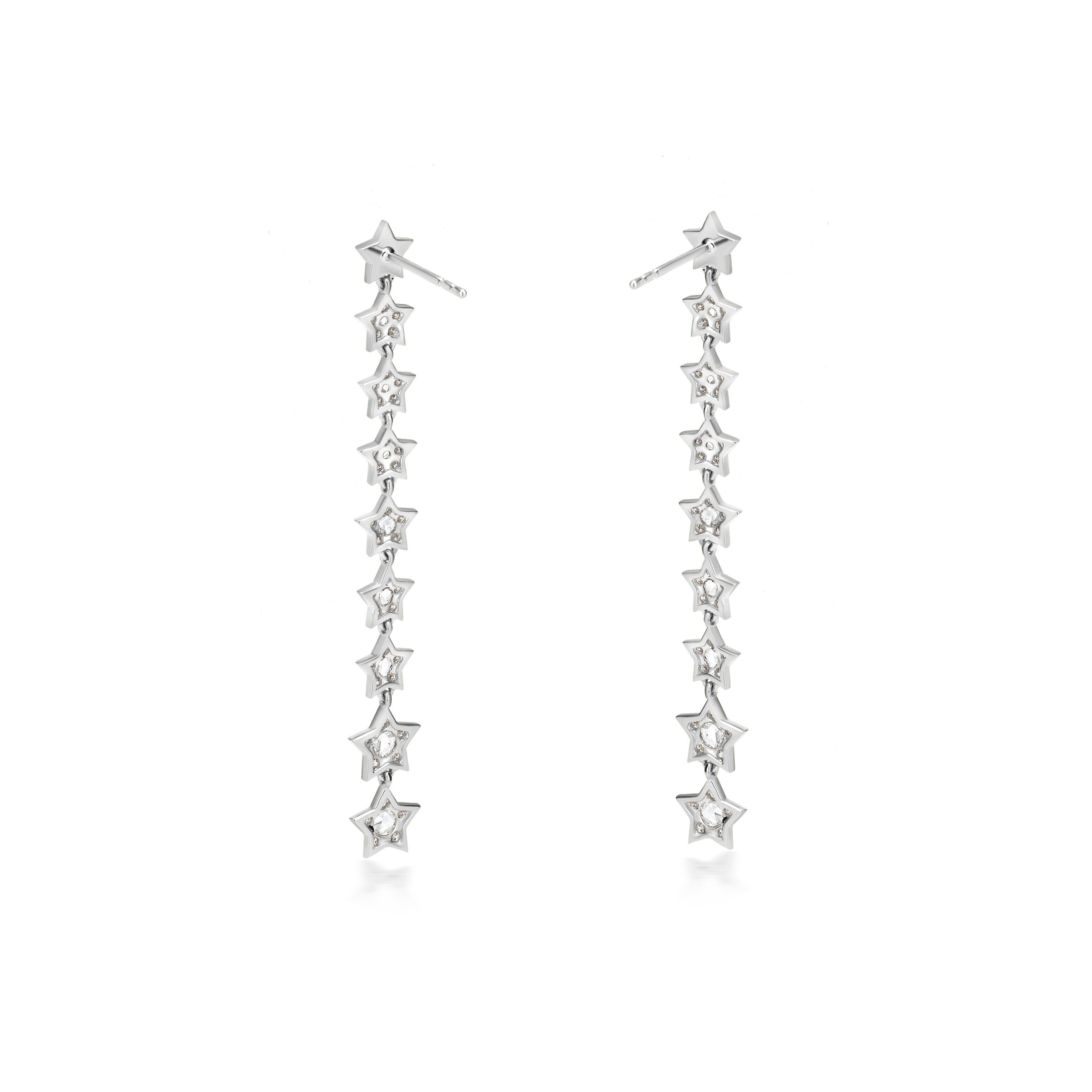 Contemporaneo Orecchini a goccia con diamante naturale Luxle da 0,60 cttw in oro bianco 18 carati in vendita