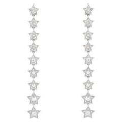 Boucles d'oreilles étoile Luxle en or blanc 18 carats avec diamants naturels de 0,60 carat