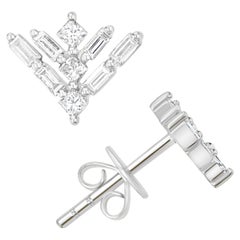 Luxle 0.40 Cttw. Orecchini a perno con diamante naturale Arrow in oro bianco 14 carati