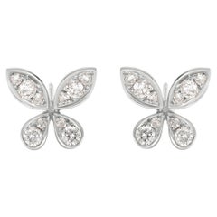 Luxle 0.41cttw, Pave Diamond Butterfly Stud Earrings in 18k White Gold