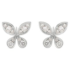 Luxle 0.41cttw,  Pave Diamond Butterfly Stud Earrings in 18k White Gold