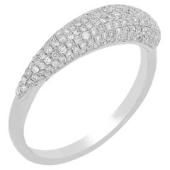 Luxle 0.50 Cttw Natural Diamond Dome Ring in 18K White Gold, Size 7