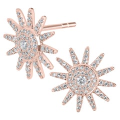 Luxle 0.50 Cttw. Orecchini a stella con diamanti naturali in oro rosa 18 carati