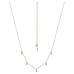 Luxle 0,44 Gesamtkaratgewicht natürliche Diamant-Halskette aus 18 Karat Roségold