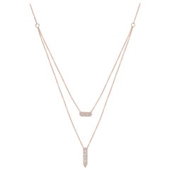 Luxle 0.45 CT. T.W Natural Diamond Layered Pendant Necklace in 14k Rose Gold