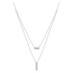 Luxle 0,45 Cttw natürlicher Diamant 15 Zoll Halskette aus 14k Weißgold mit Diamanten