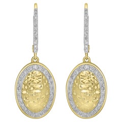 Luxle 0.46 Cttw. Diamond Dangle Earrings in 14K Yellow and White Gold