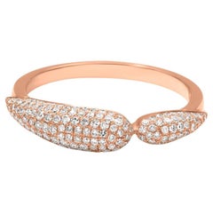 Anello Luxle con foglia di diamante naturale da 0,50 cttw, misura 7 in oro rosa 18 carati