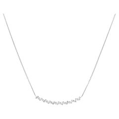 Luxle 0.48cttw. Diamond Curve Pendant Necklace in 14k White Gold