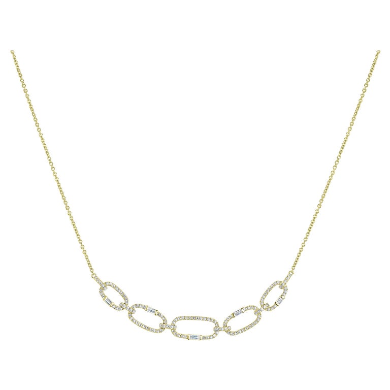 Luxle 0.5cttw. Diamond Link Chain Necklace in 18k Yellow Gold For Sale ...