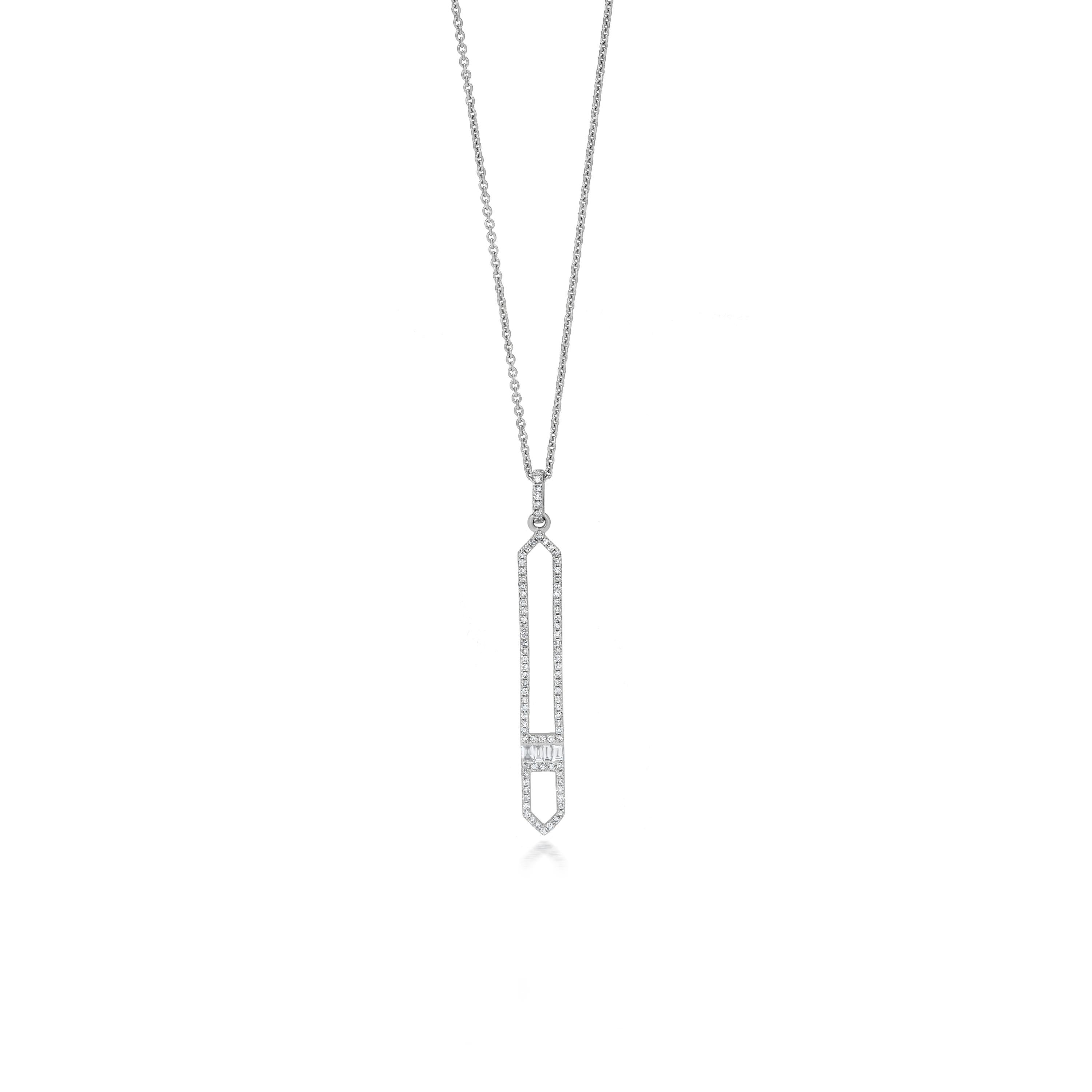 Contemporain Luxle - Collier de 18 pouces en or 14 carats avec diamant naturel hexagonal de 0,50 ctw en vente