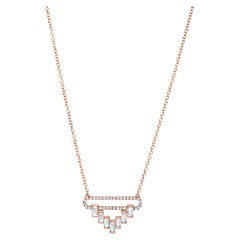 Luxle 0.51 Carat T.W Baguette Diamond Pendant Necklace in 14k Rose Gold