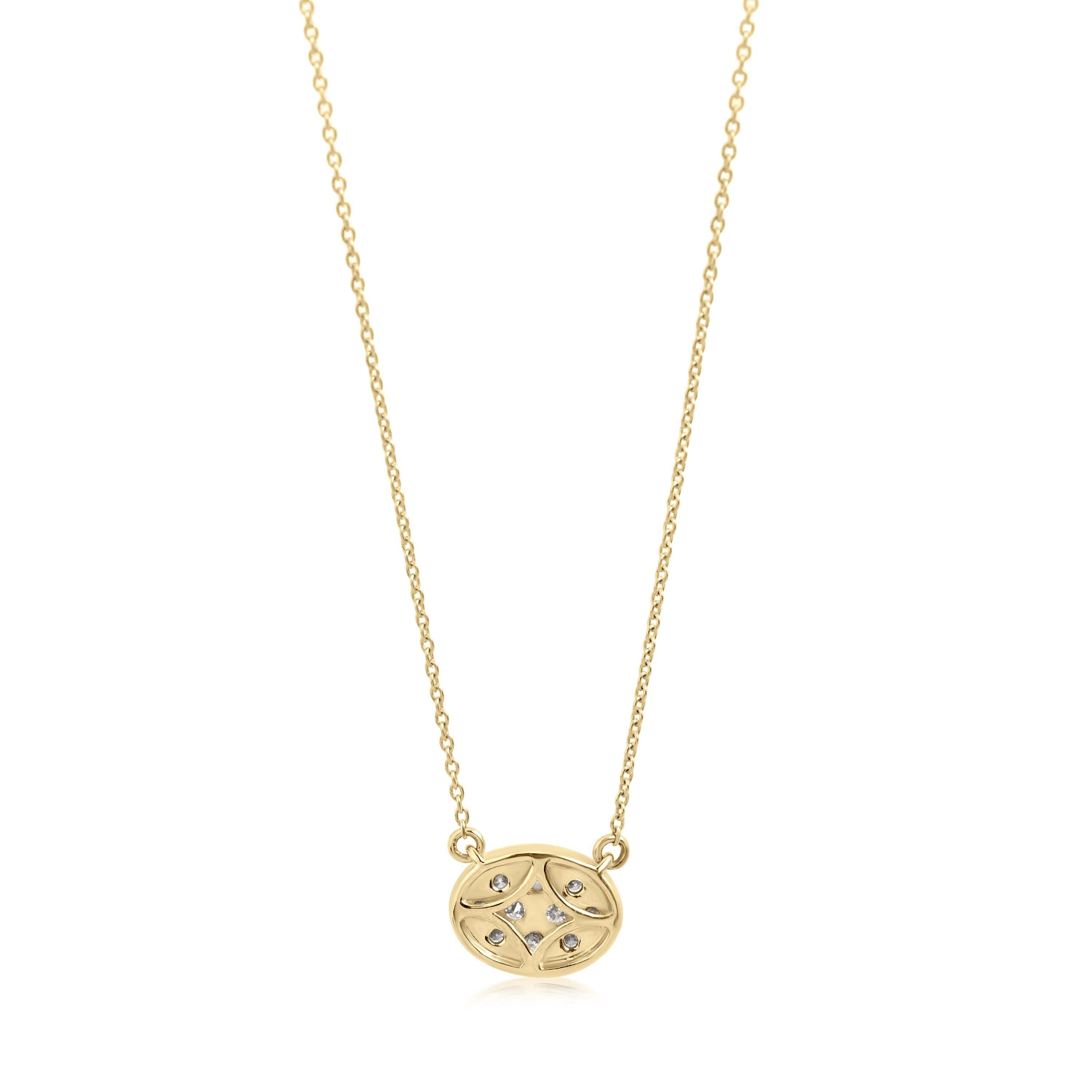 Contemporary Luxle 1/2 Cttw Natural Diamond Necklace in 14K Yellow Gold, 16.5