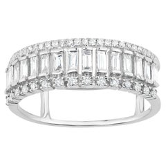 Luxle 0.60 Cttw Natural Diamond Band Ring Size 7 in 18k White Gold