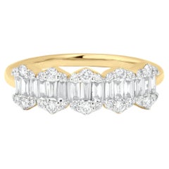 Anillo de oro amarillo de 14 quilates con diamante natural de 0,60 qt talla 7