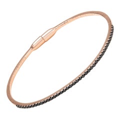 Luxle Bracelet jonc en or rose 18 carats avec diamants noirs de 0,60 carat