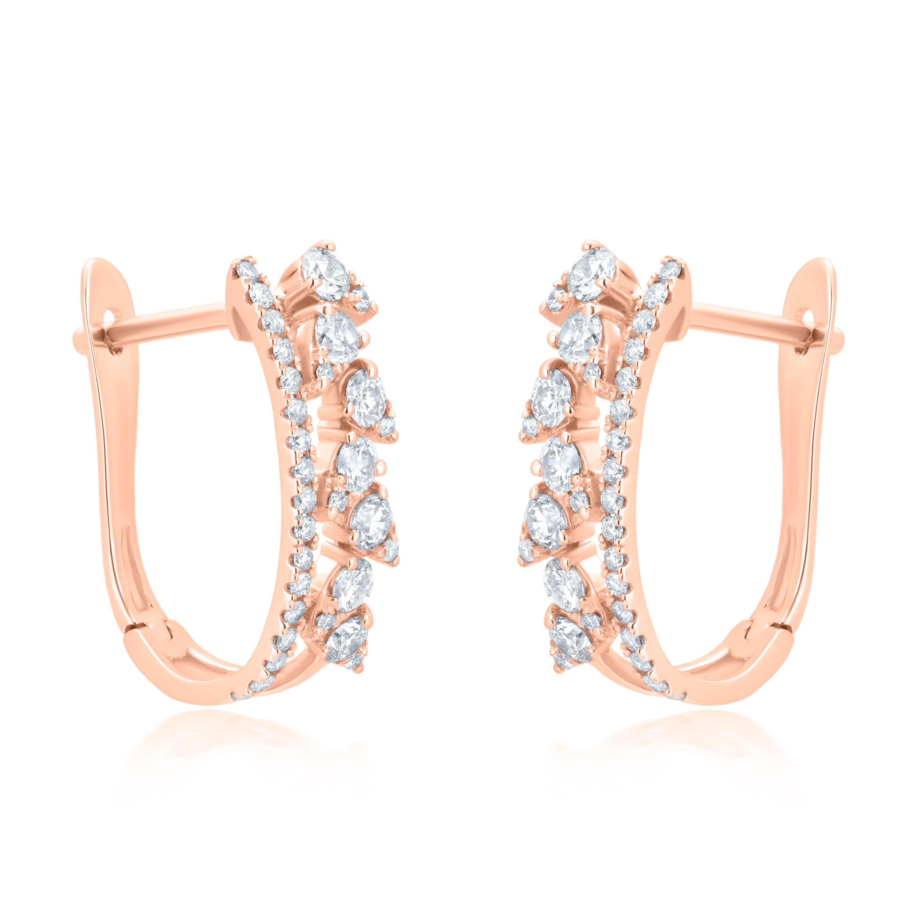 Elevate your style with these stunning Diamond Crown Huggie Earrings. Crafted with shimmering diamonds set in a sleek rose gold setting, these earrings offer a modern and luxurious look. The crown-inspired design adds a touch of edgy sophistication,