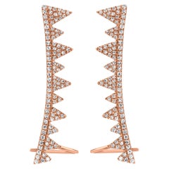 Luxle 2/3 Cttw Natural Diamond Spike Ear Climbers in 18K Rose Gold