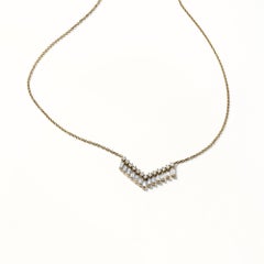 Luxle 0.65 Cttw Natural Diamond Chevron Necklace in 14K Yellow Gold