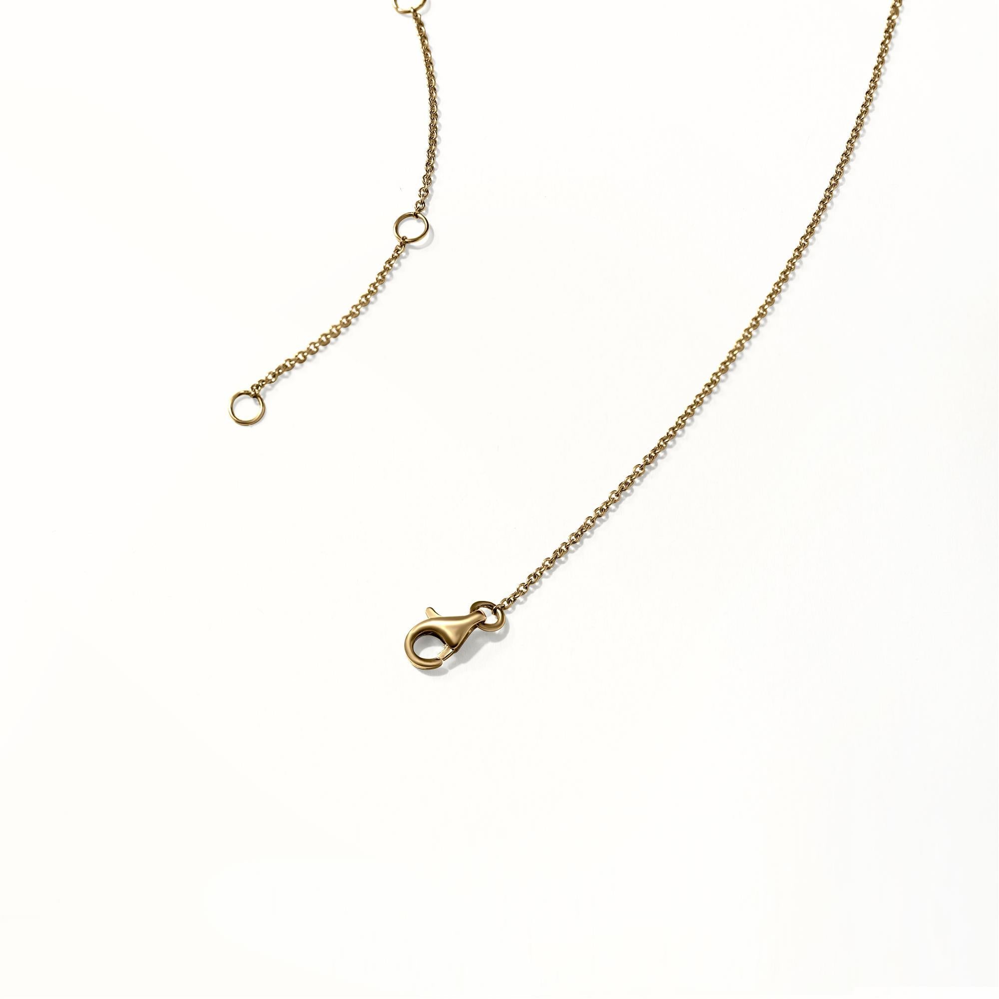 Contemporain Luxle, collier à chevrons en or jaune 14 carats avec diamants naturels de 0,65 carat en vente