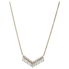 Luxle 0.65 Cttw Natural Diamond Chevron Necklace in 14K Yellow Gold