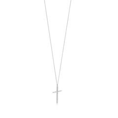 Luxle 0.65cttw Drilled Natural Diamond Cross Necklace in 18k White Gold