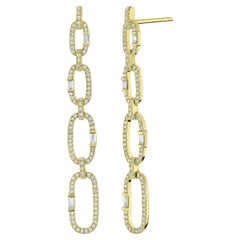Luxle 0.69 Carat T.W Diamond Link Drop Earrings in 18 Karat Yellow Gold