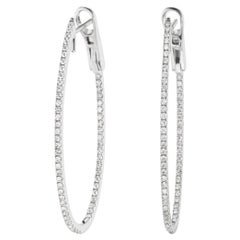 Luxle 0.76cttw. Diamond Hoop Earrings in 18k White Gold