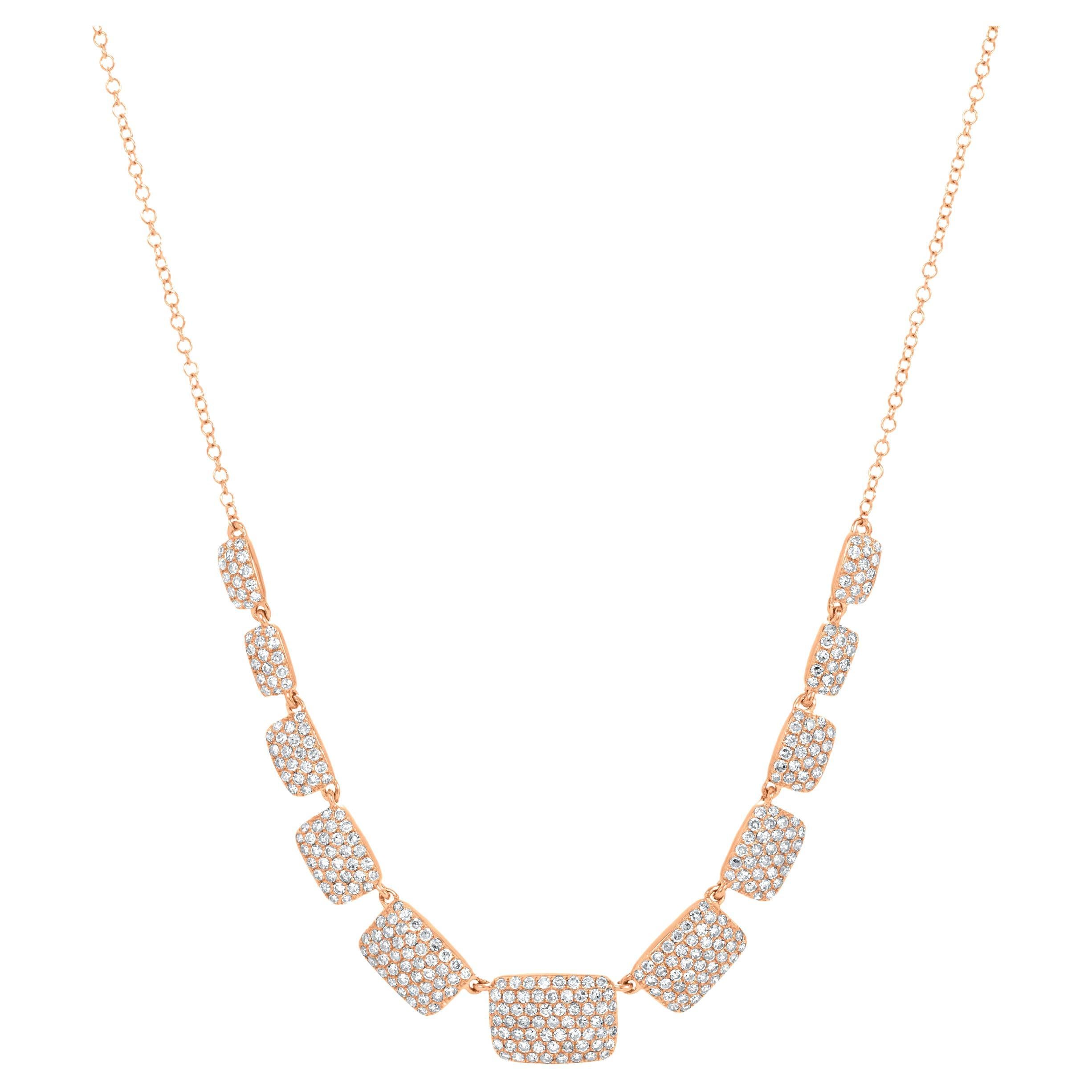Luxle 1.00 Cttw Natural Diamond Necklace in 14k Rose Gold
