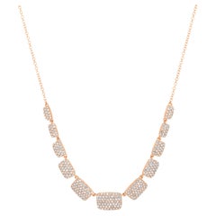Luxle 0.97cts. Diamond Classic Statement Necklace in 14k Rose Gold 