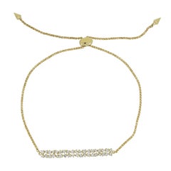 Luxle 1/2 Karat T.W. Verstellbares Armband aus 14 Karat Gelbgold mit natürlichen Diamanten