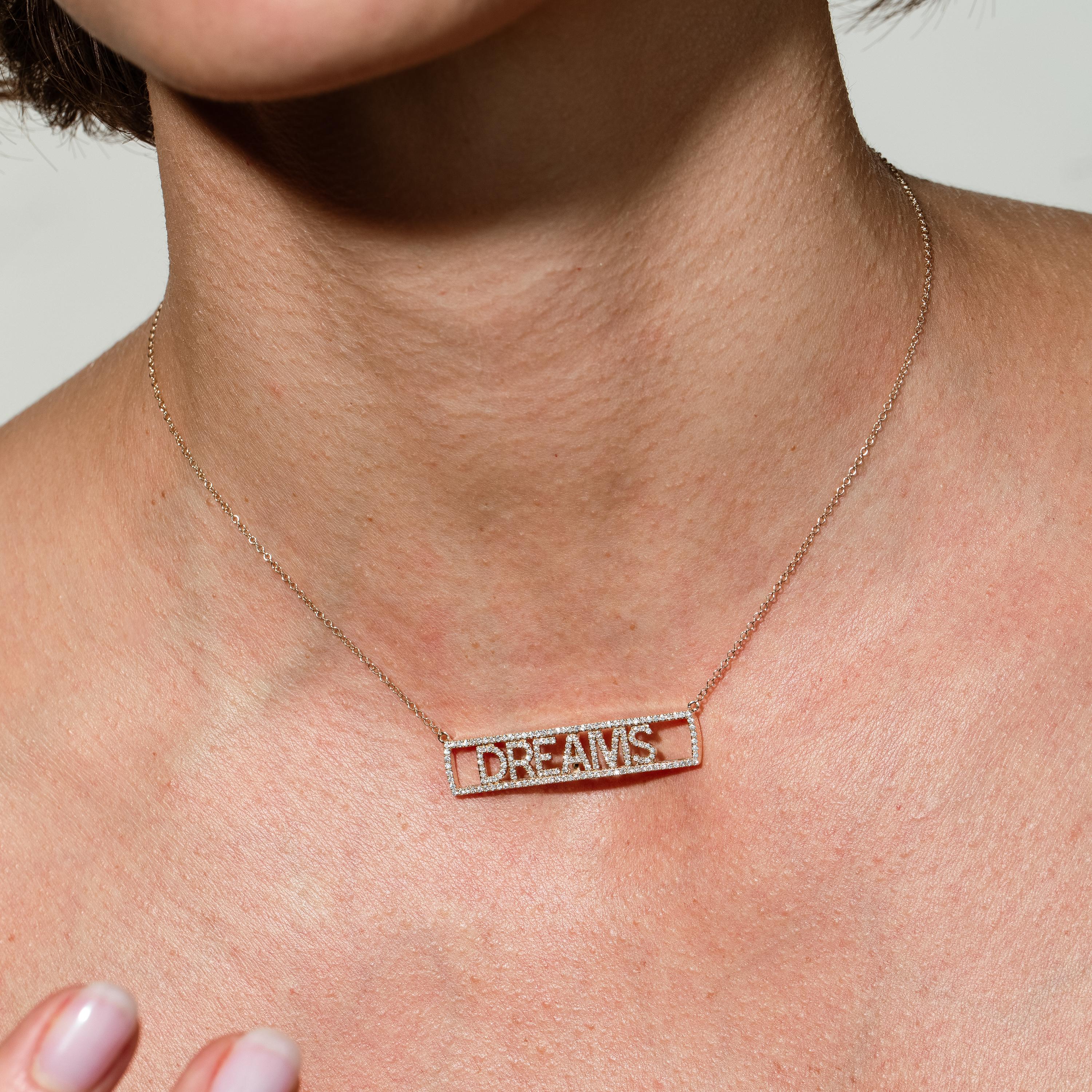 Contemporain Luxle 3/4 ct. pt. Collier « Dreams » en or jaune 14 carats avec diamants naturels de 15 pouces en vente