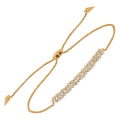 Luxle 1/2 Karat T.W. Verstellbares Armband aus 14 Karat Gelbgold mit natürlichen Diamanten