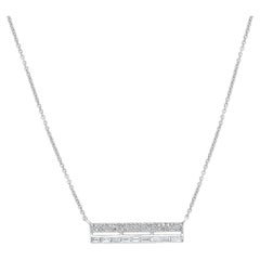Luxle 1/3 Quilate T.W. Collar con Barra de Diamantes en Oro Blanco de 14k