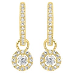 Luxle 1/3 cttw. Natural Diamond Drop Hoop Earrings in 18k Yellow Gold